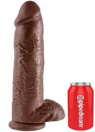Chocolate-brauner realistischer silikon dildo king cock 12 mit strukturierter oberfläche und basismanschette 30,48 cm
