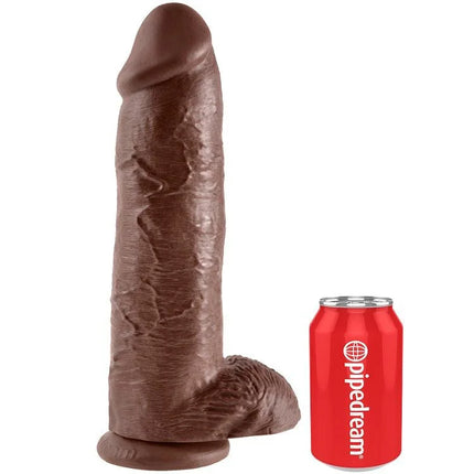 Chocolate-brauner realistischer silikon dildo king cock 12 mit strukturierter oberfläche und basismanschette 30,48 cm