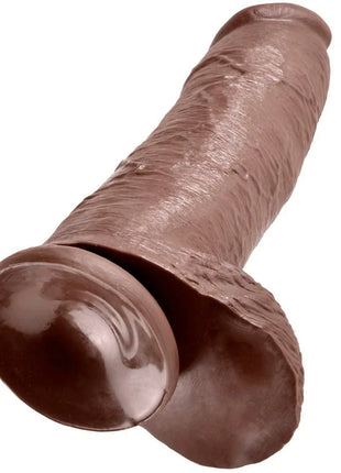 Brauner silikon dildo king cock 12 mit strukturierter oberfläche und abgerundetem kopf 30 48 cm lang