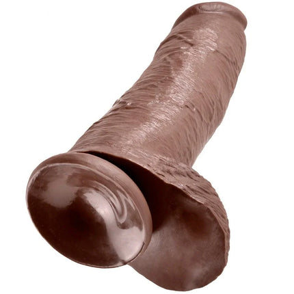Brauner silikon dildo king cock 12 mit strukturierter oberfläche und abgerundetem kopf 30 48 cm lang