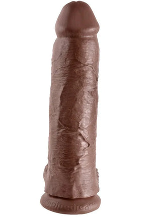 Brauner king cock silikon dildo mit realistischem strukturierter oberfläche und detaillierten rillen 30,48 cm lang
