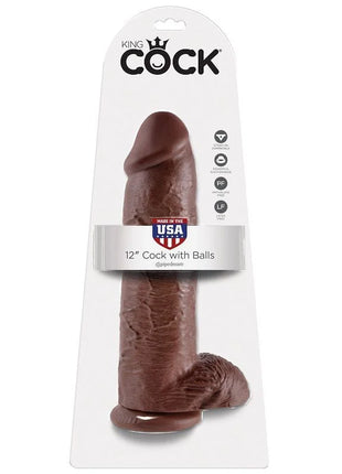 Brauner silikon dildo 30 48 cm mit eiern von king cock für realistischen spaß