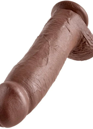 Brauner silikon dildo king cock 12 mit realistischer struktur und abgerundetem kopf 30 48 cm lang