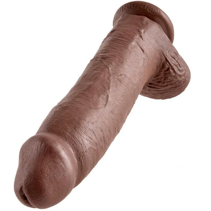 Brauner silikon dildo king cock 12 mit realistischer struktur und abgerundetem kopf 30 48 cm lang