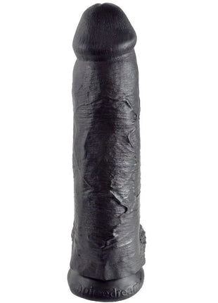 Schwarzer king cock dildo aus silikon mit strukturierter oberfläche und gebrandeter basis 30,48 cm lang