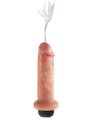 Pink silikon erwachsenenspielzeug mit schwarzem gewindeboden und weißem kabel king cock 15,24 cm spritzender hahn