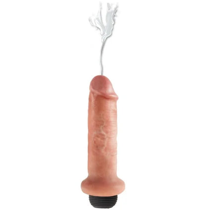 Pink silikon erwachsenenspielzeug mit schwarzem gewindeboden und weißem kabel king cock 15,24 cm spritzender hahn