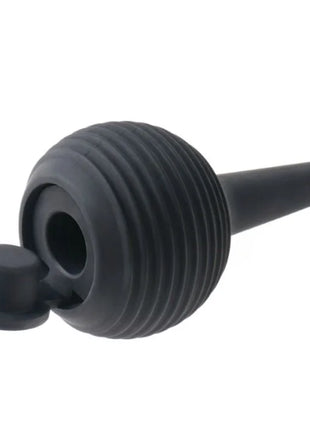 Schwarze gummi-saugglocke mit geriffelter oberfläche und spitz zulaufender düse king cock - 15,24 cm spritzender hahn