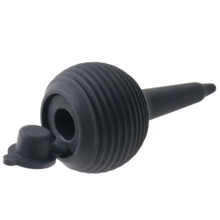 Schwarze gummi-saugglocke mit geriffelter oberfläche und spitz zulaufender düse king cock - 15,24 cm spritzender hahn