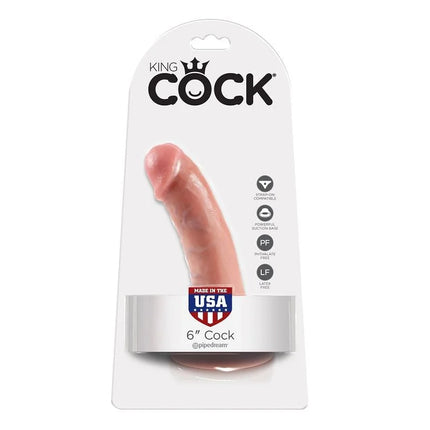 KING COCK - 6 HAHNFLEISCH 15.2 CM - Dildo mit Saugnapf
