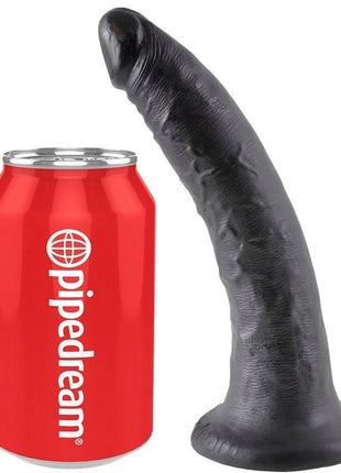 Schwarzer silikon dildo pipedream king cock 7 mit realistischer struktur und gebogener form 17,8 cm lang