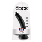 Schwarzer 7 zoll king cock dildo von pipedream mit saugnapf aus usa für sichere platzierung