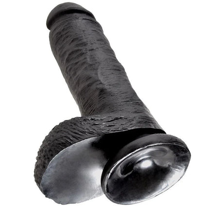 Black silikon dildo king cock 8 mit strukturierter schlafe und glattem, rundem kopf 20,3 cm