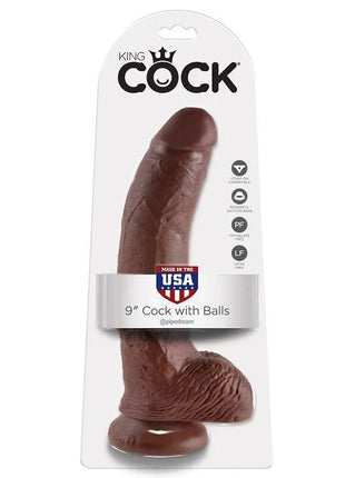 KING COCK - 9 DILDO BRAUN - 22.9 CM - Dildo mit Saugnapf