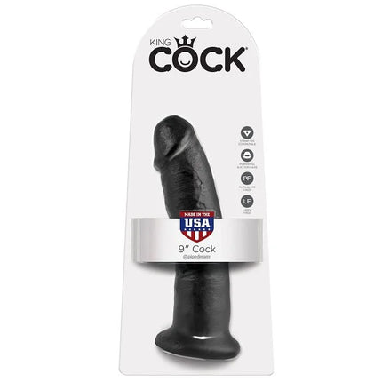 KING COCK - 9 DILDO SCHWARZ - 22.9 CM - Dildo mit Saugnapf