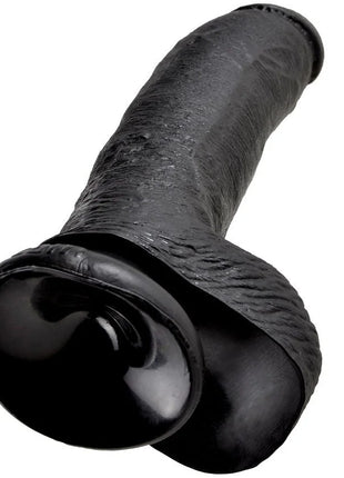 Black silikon dildo king cock 9 mit strukturierter oberfläche und glänzendem kopf 22,9 cm lang
