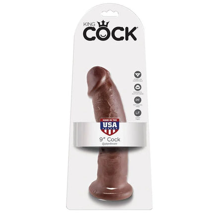 KING COCK - 9 HAHN BRAUN - 22.9 CM - Dildo mit Saugnapf
