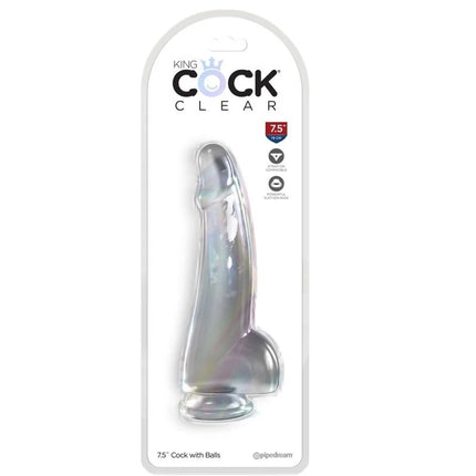 KING COCK - CLEAR DILDO MIT HODEN - 15.2 CM TRANSPARENT - Dildo mit Saugnapf