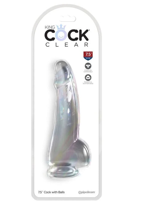 KING COCK - CLEAR DILDO MIT HODEN - 15.2 CM TRANSPARENT - Dildo mit Saugnapf