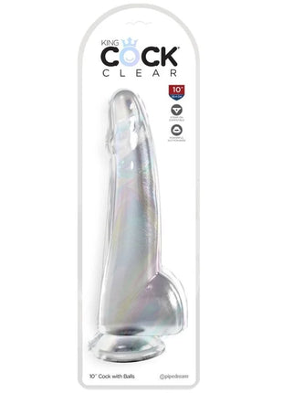 KING COCK - CLEAR DILDO MIT HODEN - 19 CM TRANSPARENT - Dildo mit Saugnapf