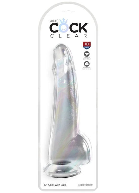KING COCK - CLEAR DILDO MIT HODEN - 19 CM TRANSPARENT - Dildo mit Saugnapf