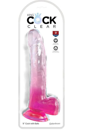 KING COCK - CLEAR DILDO MIT HODEN - 20.3 CM ROSA - Dildo mit Saugnapf