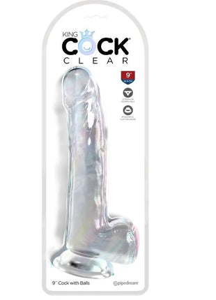 KING COCK - CLEAR DILDO MIT HODEN - 20.3 CM TRANSPARENT - Dildo mit Saugnapf