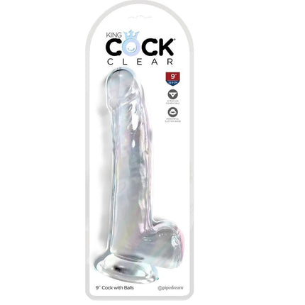 KING COCK - CLEAR DILDO MIT HODEN - 20.3 CM TRANSPARENT - Dildo mit Saugnapf