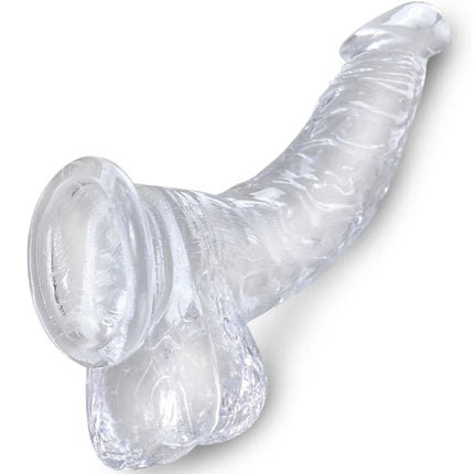 KING COCK - CLEAR REALISTISCH GEBOGENER PENIS MIT - 16.5 CM TRANSPARENT - Dildo mit Saugnapf