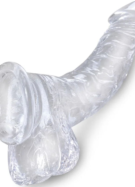 KING COCK - CLEAR REALISTISCH GEBOGENER PENIS MIT - 16.5 CM TRANSPARENT - Dildo mit Saugnapf