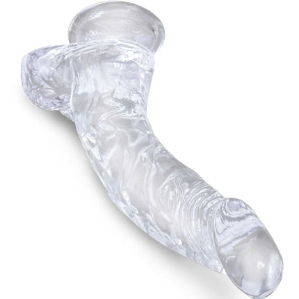 KING COCK - CLEAR REALISTISCH GEBOGENER PENIS MIT - 16.5 CM TRANSPARENT - Dildo mit Saugnapf