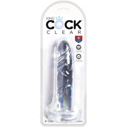 KING COCK - CLEAR REALISTISCHER PENIS 15.5 CM TRANSPARENT - Dildo mit Saugnapf
