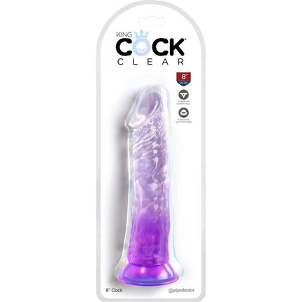 KING COCK - CLEAR REALISTISCHER PENIS - 19.7 CM LILA - Dildo mit Saugnapf