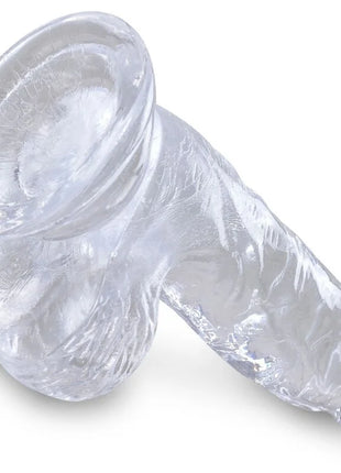 KING COCK - CLEAR REALISTISCHER PENIS MIT EIEREN - 10.1 CM TRANSPARENT - Dildo mit Saugnapf