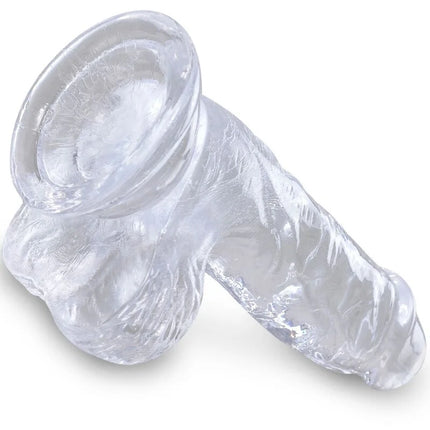 KING COCK - CLEAR REALISTISCHER PENIS MIT EIEREN - 10.1 CM TRANSPARENT - Dildo mit Saugnapf