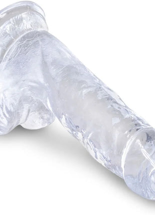 KING COCK - CLEAR REALISTISCHER PENIS MIT EIEREN - 10.1 CM TRANSPARENT - Dildo mit Saugnapf