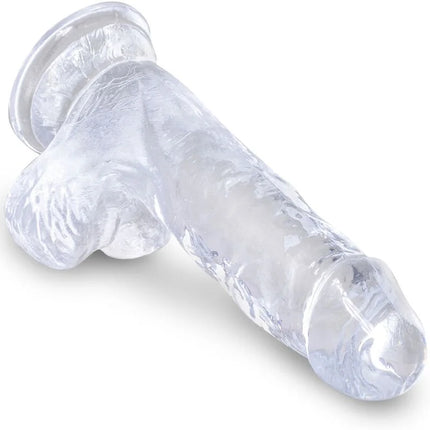 KING COCK - CLEAR REALISTISCHER PENIS MIT EIEREN - 10.1 CM TRANSPARENT - Dildo mit Saugnapf