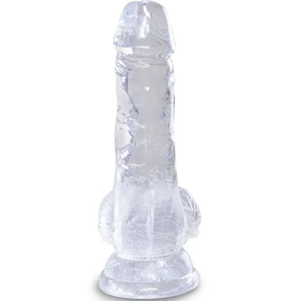 KING COCK - CLEAR REALISTISCHER PENIS MIT EIEREN - 10.1 CM TRANSPARENT - Dildo mit Saugnapf