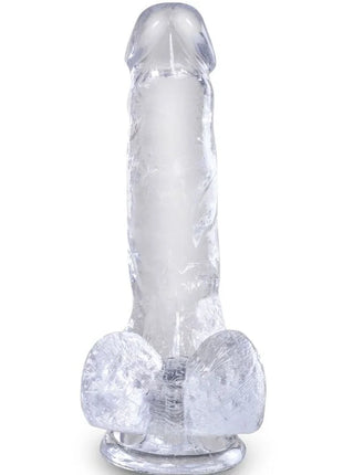 KING COCK - CLEAR REALISTISCHER PENIS MIT EIEREN - 13.5 CM TRANSPARENT - Dildo mit Saugnapf
