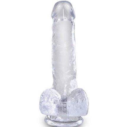 KING COCK - CLEAR REALISTISCHER PENIS MIT EIEREN - 13.5 CM TRANSPARENT - Dildo mit Saugnapf