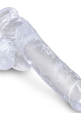 KING COCK - CLEAR REALISTISCHER PENIS MIT EIEREN - 13.5 CM TRANSPARENT - Dildo mit Saugnapf