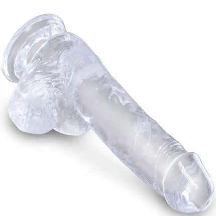 KING COCK - CLEAR REALISTISCHER PENIS MIT EIEREN - 13.5 CM TRANSPARENT - Dildo mit Saugnapf