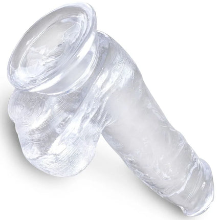 KING COCK - CLEAR REALISTISCHER PENIS MIT EIEREN - 13.5 CM TRANSPARENT - Dildo mit Saugnapf