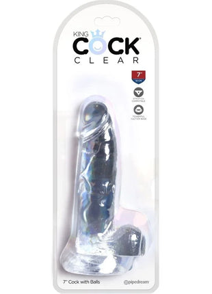KING COCK - CLEAR REALISTISCHER PENIS MIT EIEREN - 15.2 CM TRANSPARENT - Dildos
