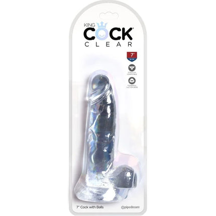 KING COCK - CLEAR REALISTISCHER PENIS MIT EIEREN - 15.2 CM TRANSPARENT - Dildos