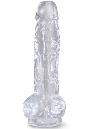 KING COCK - CLEAR REALISTISCHER PENIS MIT EIEREN - 16.5 CM TRANSPARENT - Dildo mit Saugnapf