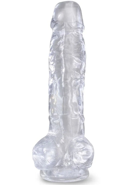 KING COCK - CLEAR REALISTISCHER PENIS MIT EIEREN - 16.5 CM TRANSPARENT - Dildo mit Saugnapf