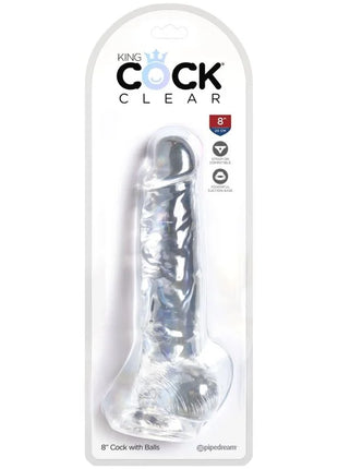 KING COCK - CLEAR REALISTISCHER PENIS MIT EIEREN - 16.5 CM TRANSPARENT - Dildo mit Saugnapf
