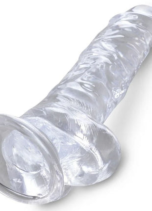 KING COCK - CLEAR REALISTISCHER PENIS MIT EIEREN - 16.5 CM TRANSPARENT - Dildo mit Saugnapf