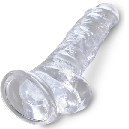 KING COCK - CLEAR REALISTISCHER PENIS MIT EIEREN - 16.5 CM TRANSPARENT - Dildo mit Saugnapf